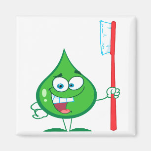 Minty Green Toothpaste Zahnbürste Magnet