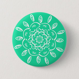 Minty Mandala Button