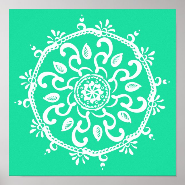 Minty Mandala Poster (Vorne)