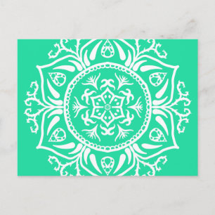 Minty Mandala Postkarte