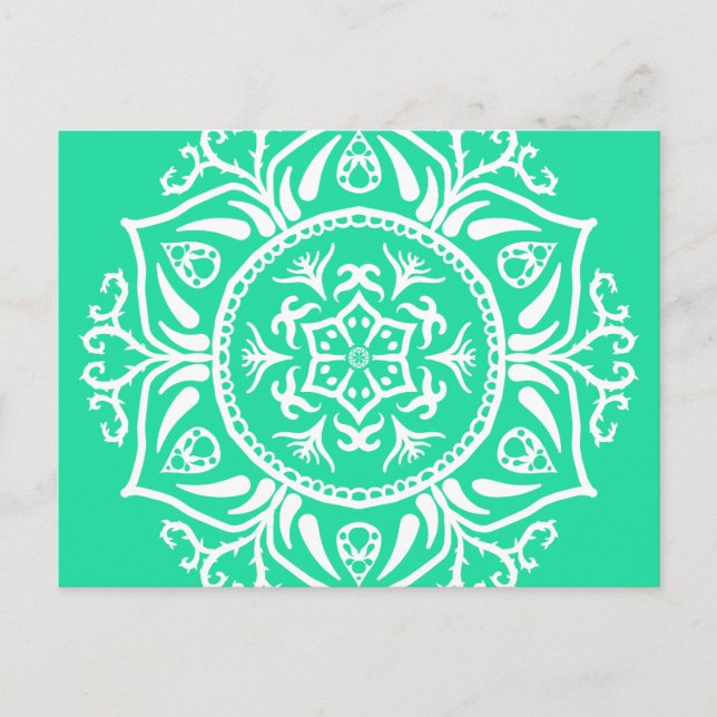 Minty Mandala Postkarte (Vorderseite)