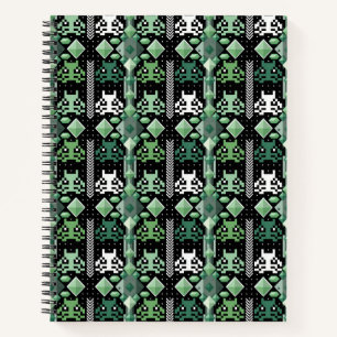 "Minty Matrix: 8-Bit Envy Invasion" Notizbuch