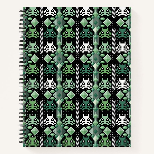 "Minty Matrix: 8-Bit Envy Invasion" Notizbuch (Vorderseite)