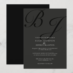 Minuit Classic Monogramme Faire-part de mariage No