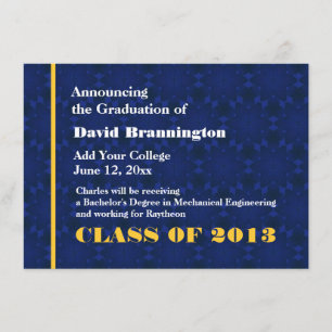 Minuit Gold New Grad Faire-part Chaque année G201