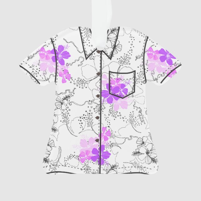 Minuit Jardin Hawaiian Hibiscus Aloha Shirt (devant)