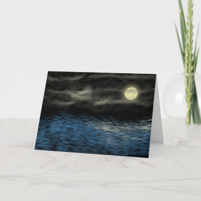 Minuit sur la carte de voeux Ocean (Devant)