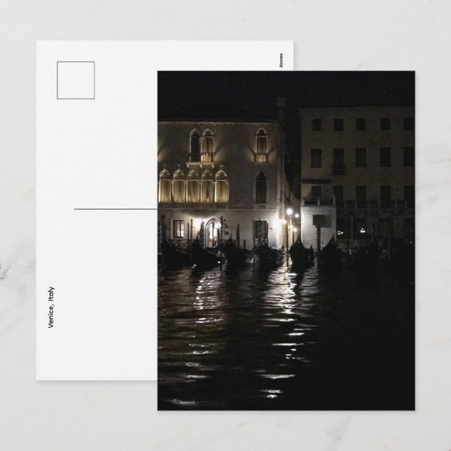 Minuit sur la carte postale du Grand Canal (Devant / Derrière)