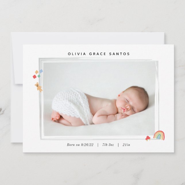 Minuscule Faire-part de naissance Rainbow Baby (Devant)