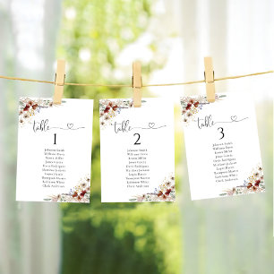 Minuscule Mariage de table Fleur sauvage Cartes de
