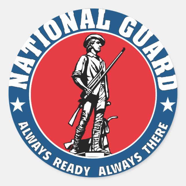 Minuteman-Militärlogo der Nationalgarde Runder Aufkleber (Vorderseite)