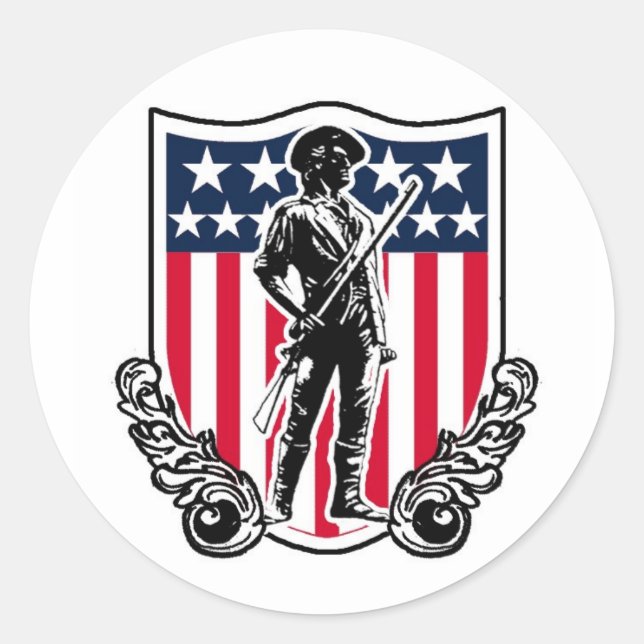 Minuteman Schildkleber Runder Aufkleber (Vorderseite)