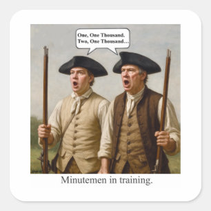 Minutemen in der Ausbildung. Quadratischer Aufkleber