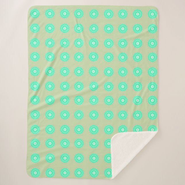 Minz-Blumenmuster Sherpadecke (Vorderseite)