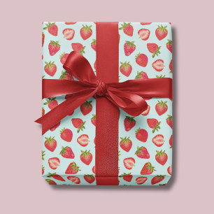 Minz-Erdbeeren-Geschenkpapier / Geschenkverpackung Geschenkpapier