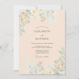 Minz-Goldblatt-Hochzeit Einladung