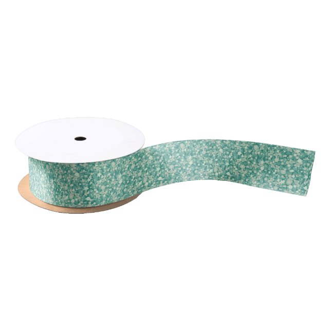 Minz grüner Glitzer und Glitzern. Satinband (Spule)