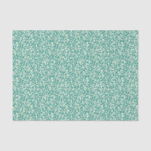 Minz grüner Glitzer und Glitzern. Seidenpapier (Vorderseite)