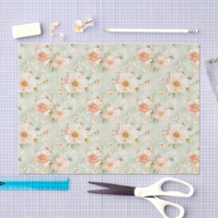 Minz-Pfirsich-Rosa-Rosen-Blumen-Brautparty Seidenpapier