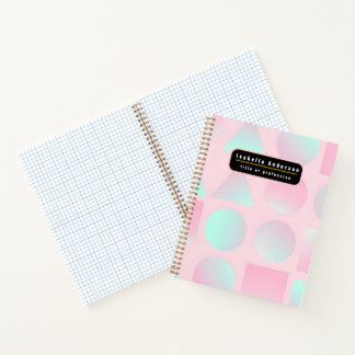 Minz-Rosa-Abstrakt-Trendy-Kollektion Notizbuch
