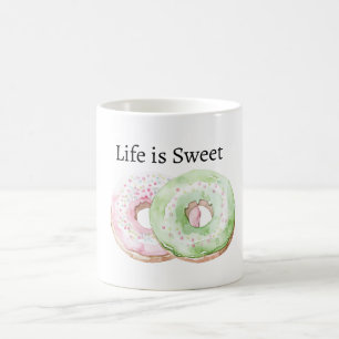 Minz-Rosa-Donuts Das Leben ist süß Kaffeetasse