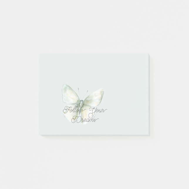Minz-Schmetterling Freude Post-it Klebezettel (Vorderseite)
