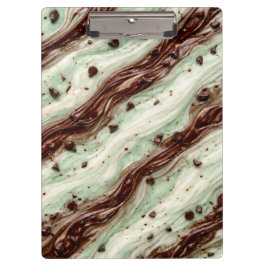 Minz-Schokoladen-Chip-Milchshake-Marmor-Design Klemmbrett