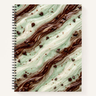 Minz-Schokoladen-Chip-Milchshake-Marmor-Design Notizbuch