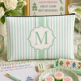 Minz Seersucker Mahjong Kachel Tasche Personalisie