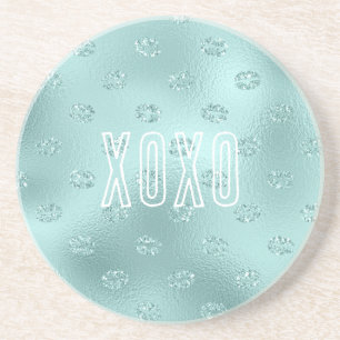 Minz-Sparkle-Lippen XOXO Getränkeuntersetzer