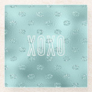 Minz-Sparkle-Lippen XOXO Glasuntersetzer