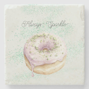 Minz-Sparkling-Pistazien-Lavendel-Donut Steinuntersetzer