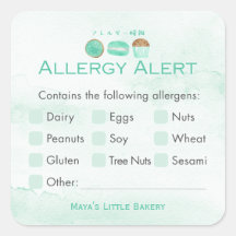 Minz-Süßigkeiten Bäckerei-Allergie-Warnung