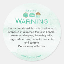 Minz-Süßigkeiten Bäckerei Allergie-Warnung