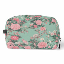 Minz- und rosa Kirschblüten-Monogramm-Initiale