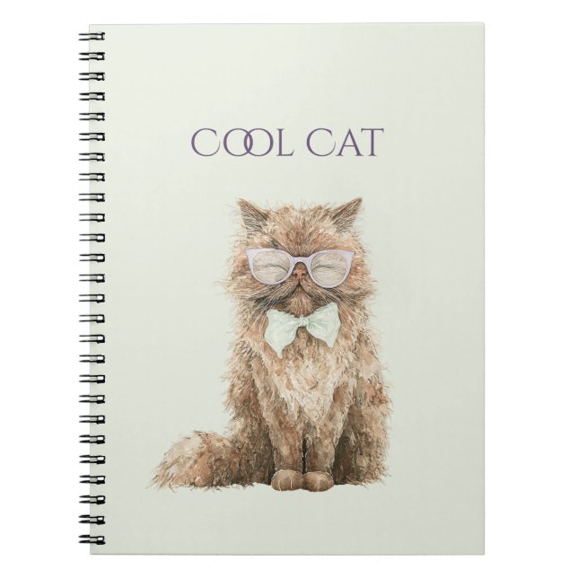 Minzbraune Cool Cat Brille   Notizblock (Vorderseite)