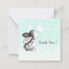 Minzbunny heart conetti vielen Dank Notizkarten Mitteilungskarte