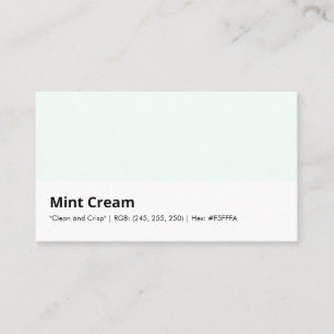 Minzcreme   "Clean and Crisp" Visitenkarte