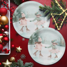 Minze and Pink Girls Skaten - Winterlandschaft