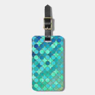 Minze Aqua Aquamarin Gold Oriental Marokkanisches  Gepäckanhänger