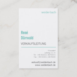 Minze Aquamarine Farben elegant modern gut zu lese Visitenkarte