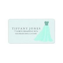 Minze Aquamarine Glitzer Kleid Gown-Adressetikett
