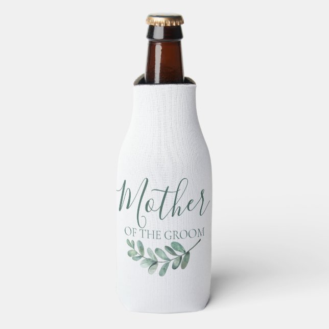 Minze botanische Minimalistische Mutter der Erde Flaschenkühler (Flaschenvorderseite)