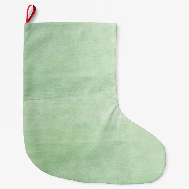 Minze Breeze Watercolor Großer Weihnachtsstrumpf (Vorderseite)