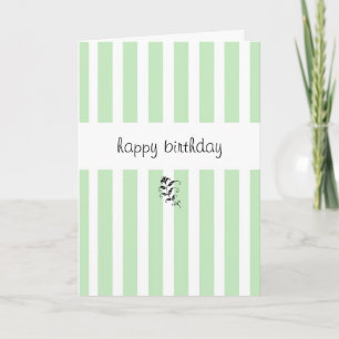 Minze Candy Stripes Geburtstagkarte Karte