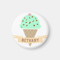 Minze Choc Chip Ice Creme Cone Personalisiert Kids