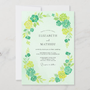 Minze Citrone Blatt Hochzeit Einladung