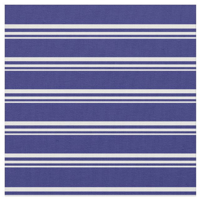 Minze Cream und Midnight Blue Lined Muster Stoff (Nahaufnahme)
