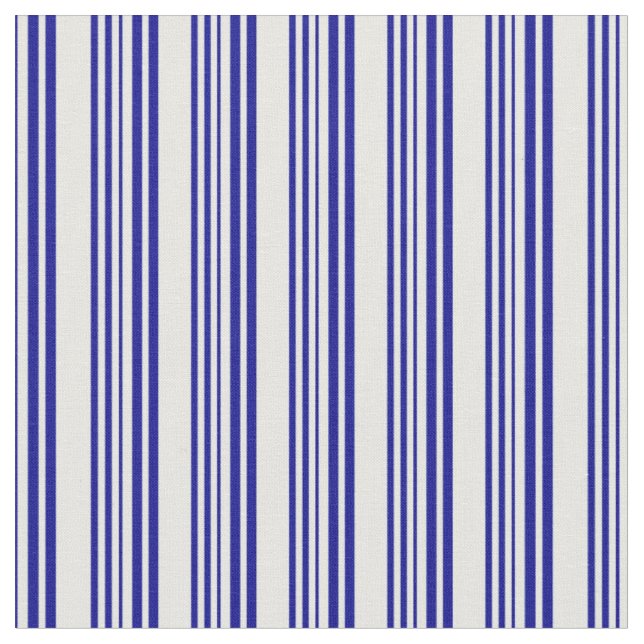 Minze Creme & Dark Blue Lines/Stripes Muster Stoff (Nahaufnahme)