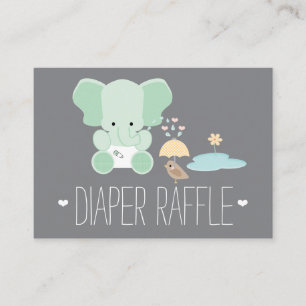 Minze Elephant Little Bird Diaper Raffle Tickets Begleitkarte